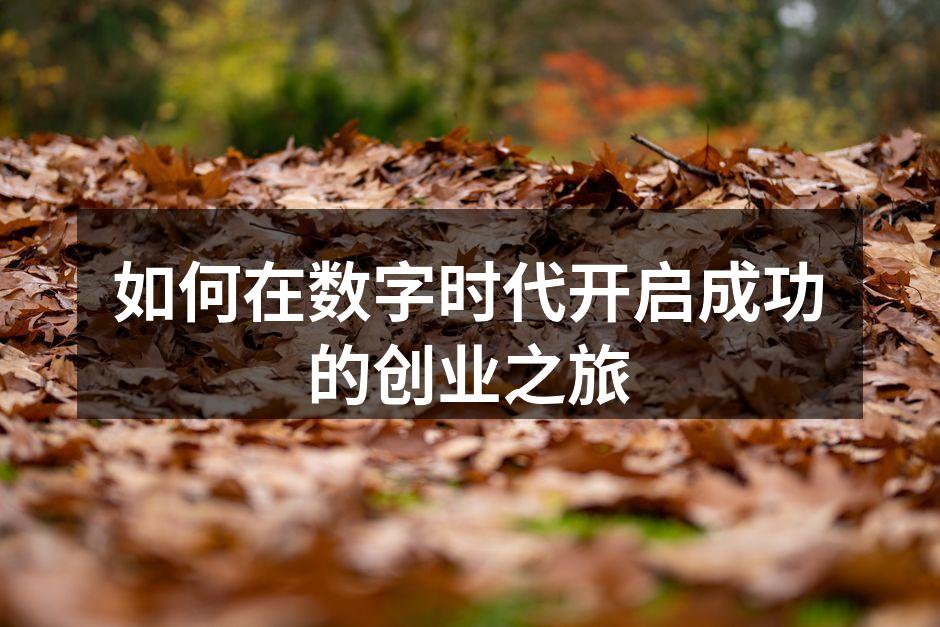 如何在数字时代开启成功的创业之旅